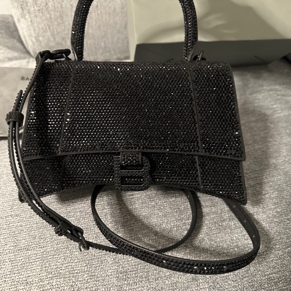 Balenciaga Handbags - Authentic Balenciaga rhinestones Hourglass XS Crossbody Handbag $6,850
